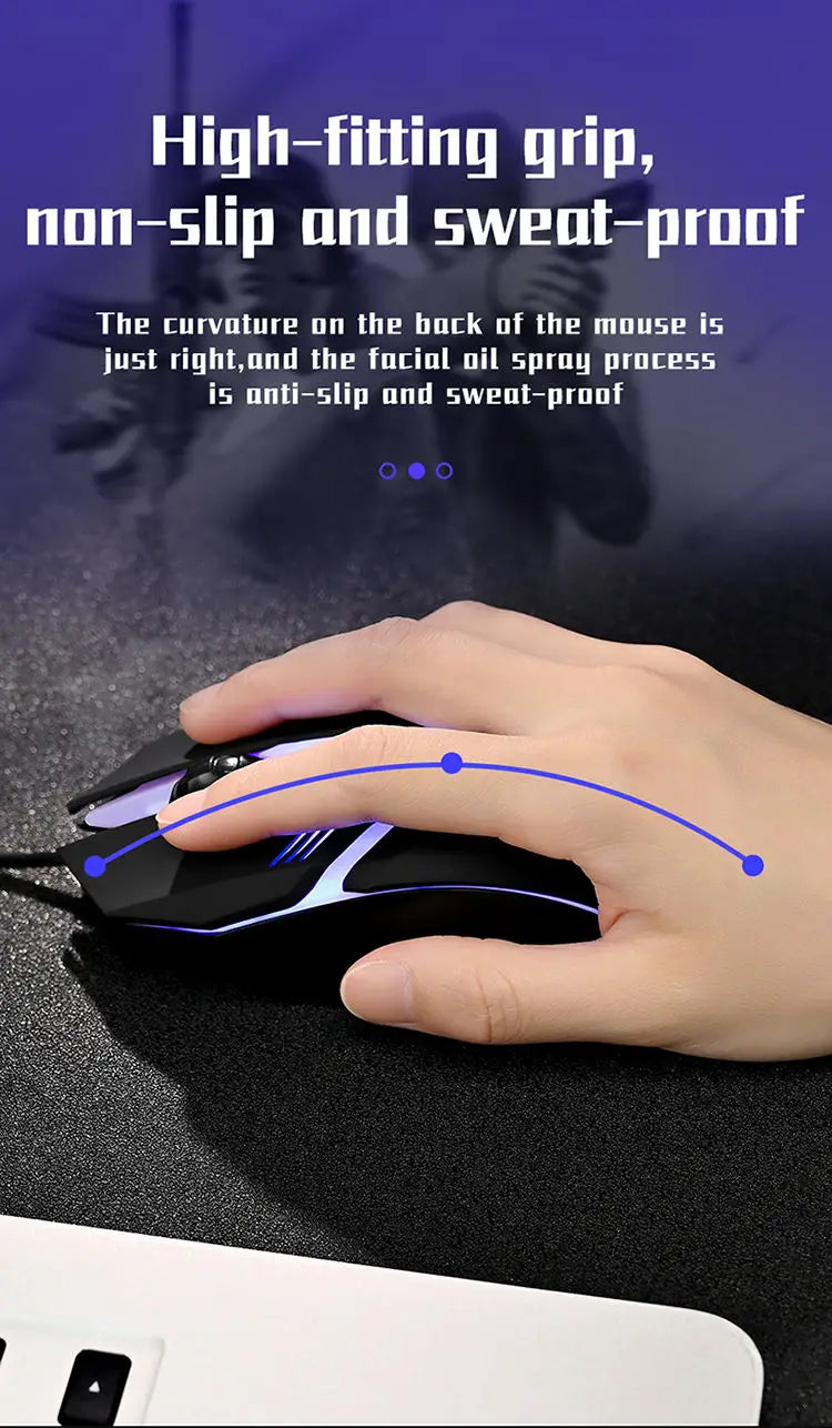 1 PC ITLY M01 Sports LED Luminous Backlit USB Wired Gaming Mouse