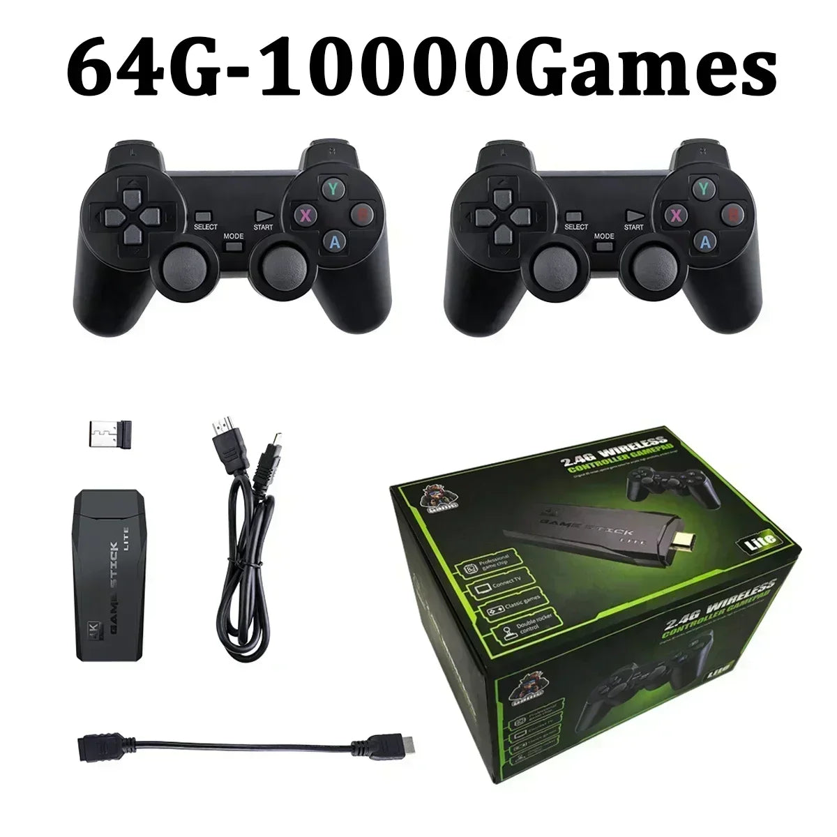 Video Game Sticks M8 Console 2.4G Dual Wireless Controller Game Sticks