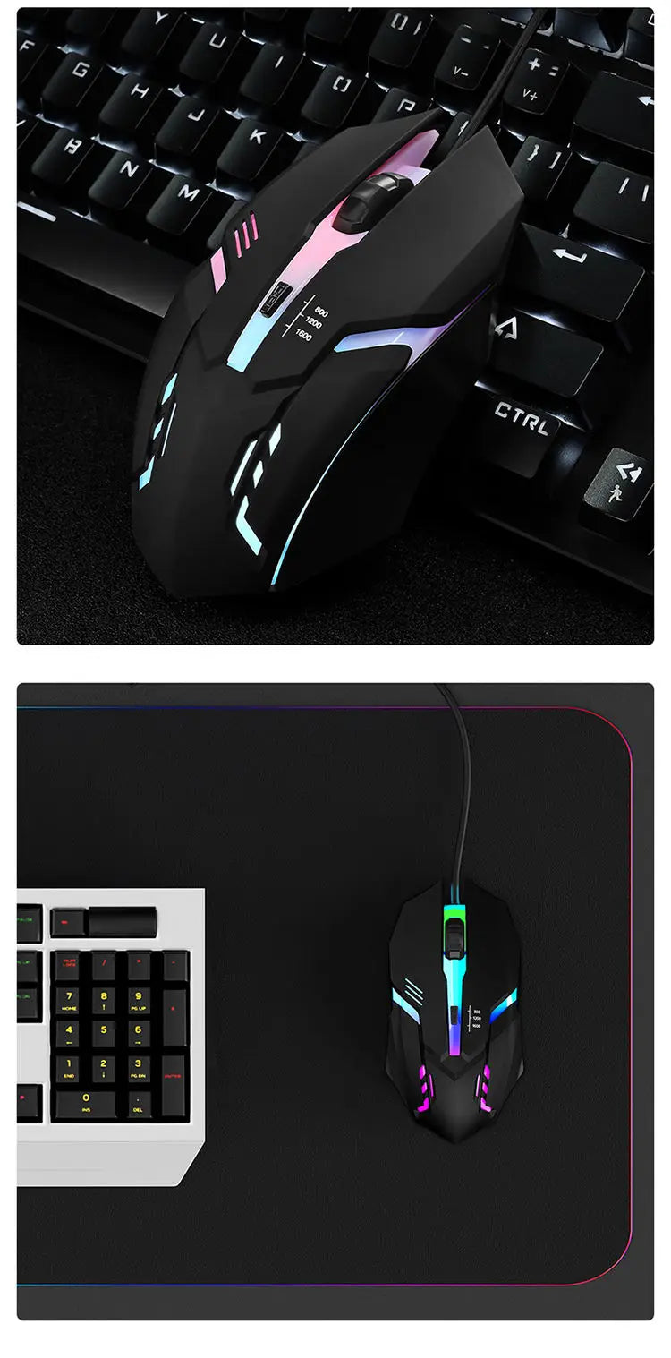 1 PC ITLY M01 Sports LED Luminous Backlit USB Wired Gaming Mouse