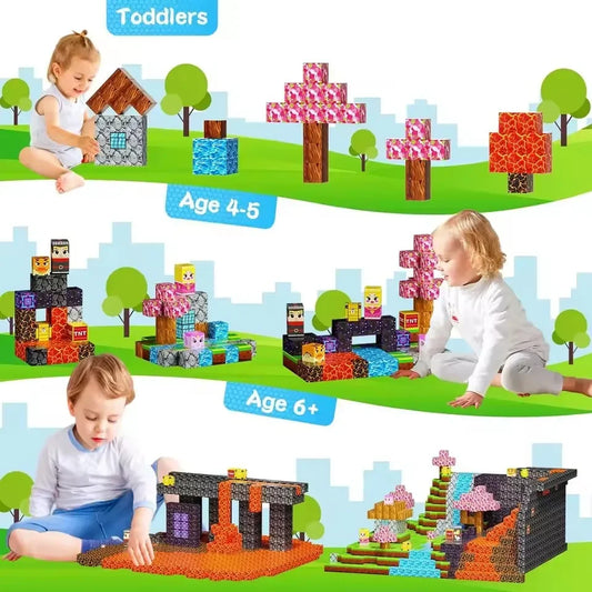 Magnetic Blocks Toy Build Mine Magnet World Set