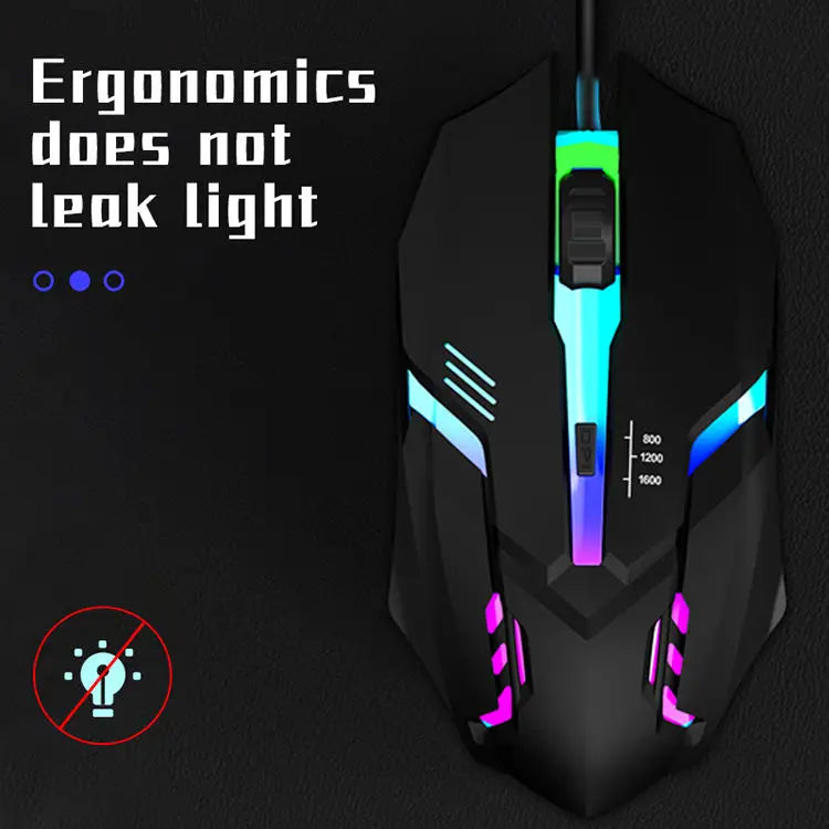 1 PC ITLY M01 Sports LED Luminous Backlit USB Wired Gaming Mouse